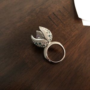 Rare Authentic Swarovski Crystal Cocktail Ring